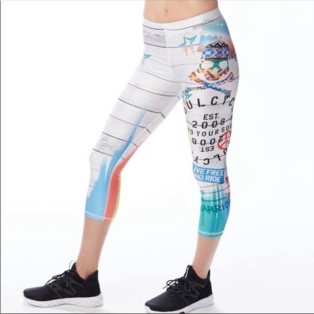 TEREZ FOR SOULCYCLE COLORFUL LEGGINGS XS